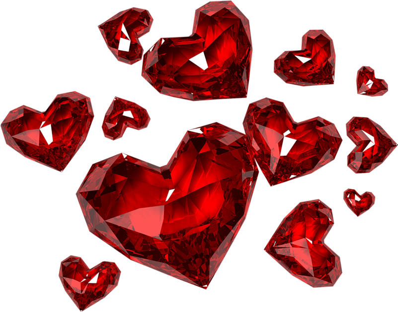 Diamond Hearts Png Clipart - Red Heart Shaped Diamond (818x648), Png Download