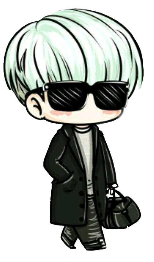 Free Collection Of Free Suga Drawing Mint Hair - Suga Chibi (624x857), Png Download