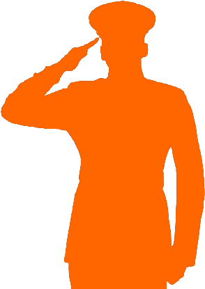 Salute - Veteran Saluting Silhouette (317x442), Png Download