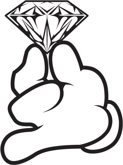 Personal Drawing Swag - Mickey Hand Holding Diamond (662x656), Png Download