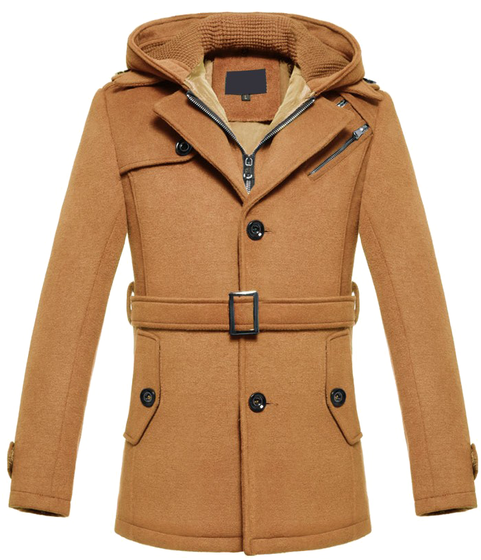 Pea Coat Png Image - Tan Pea Coat Mens With Hoodie (733x882), Png Download