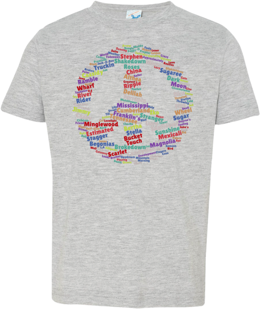 Peace Sign Dead Songs Toddler Jersey Tee - T-shirt (1024x1024), Png Download