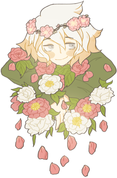 Image Freeuse Stock Image Png Community Central Fandom - Komaeda In A Flower Crown (400x586), Png Download