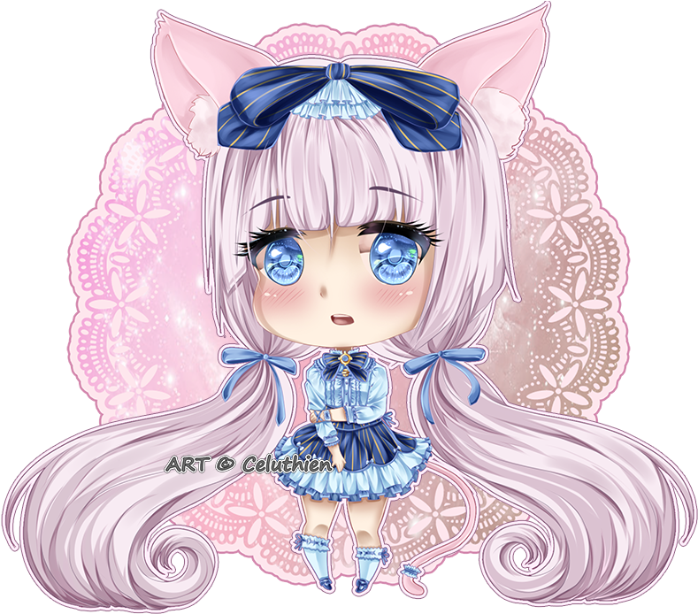 #bible #blue #chibi #cute #dress #eyes #girl #hair - Illustration (900x700), Png Download