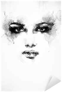 Beautiful Woman Face - Black And White Print Images Faces (400x400), Png Download