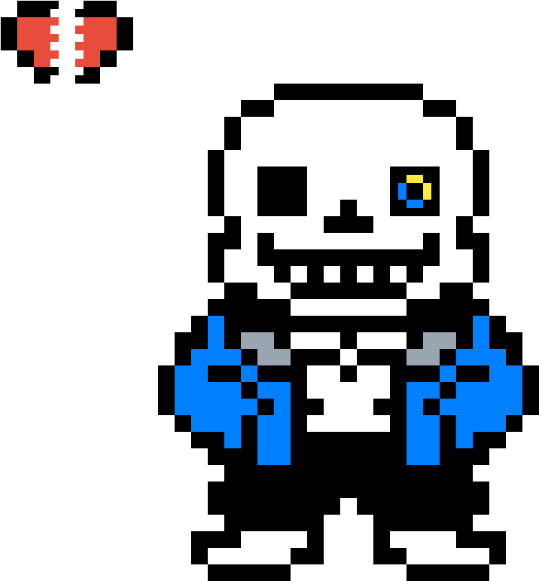 Sans With Glowing Eye And Soul - Sans Transparent (1200x1200), Png Download