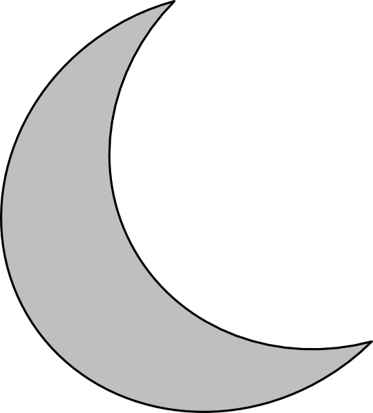 Crescent - Moon Clipart Grey (540x598), Png Download
