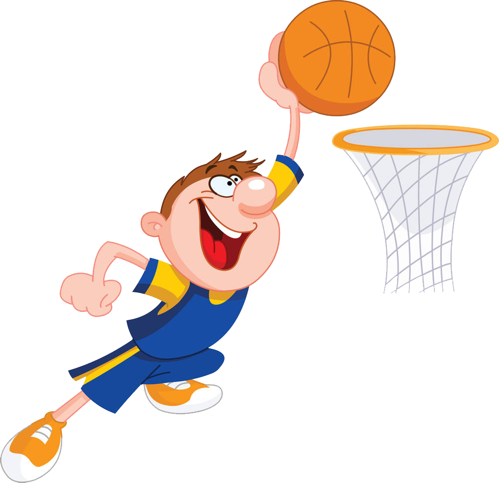 Png Free Stock Cartoon Slam Dunk Clip Art Transprent - Basketball Kid (1000x968), Png Download