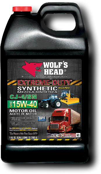 Wolf's Head Extreme Duty Synthetic-blend 15w40 Motor - Wolf’s Head Extreme Duty Synthetic-blend 15w40 Motor (541x625), Png Download