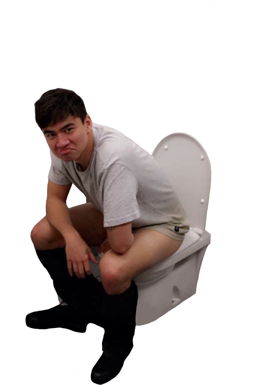 “ “transparent Calum Hood On A Toilet - Sitting On Toilet Transparent (1080x1429), Png Download