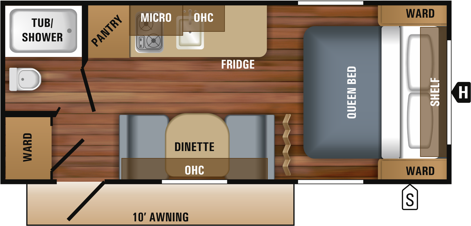 Interior Color - Driftwood - 2018 Jayco Jay Flight Slx 195rb (1732x926), Png Download