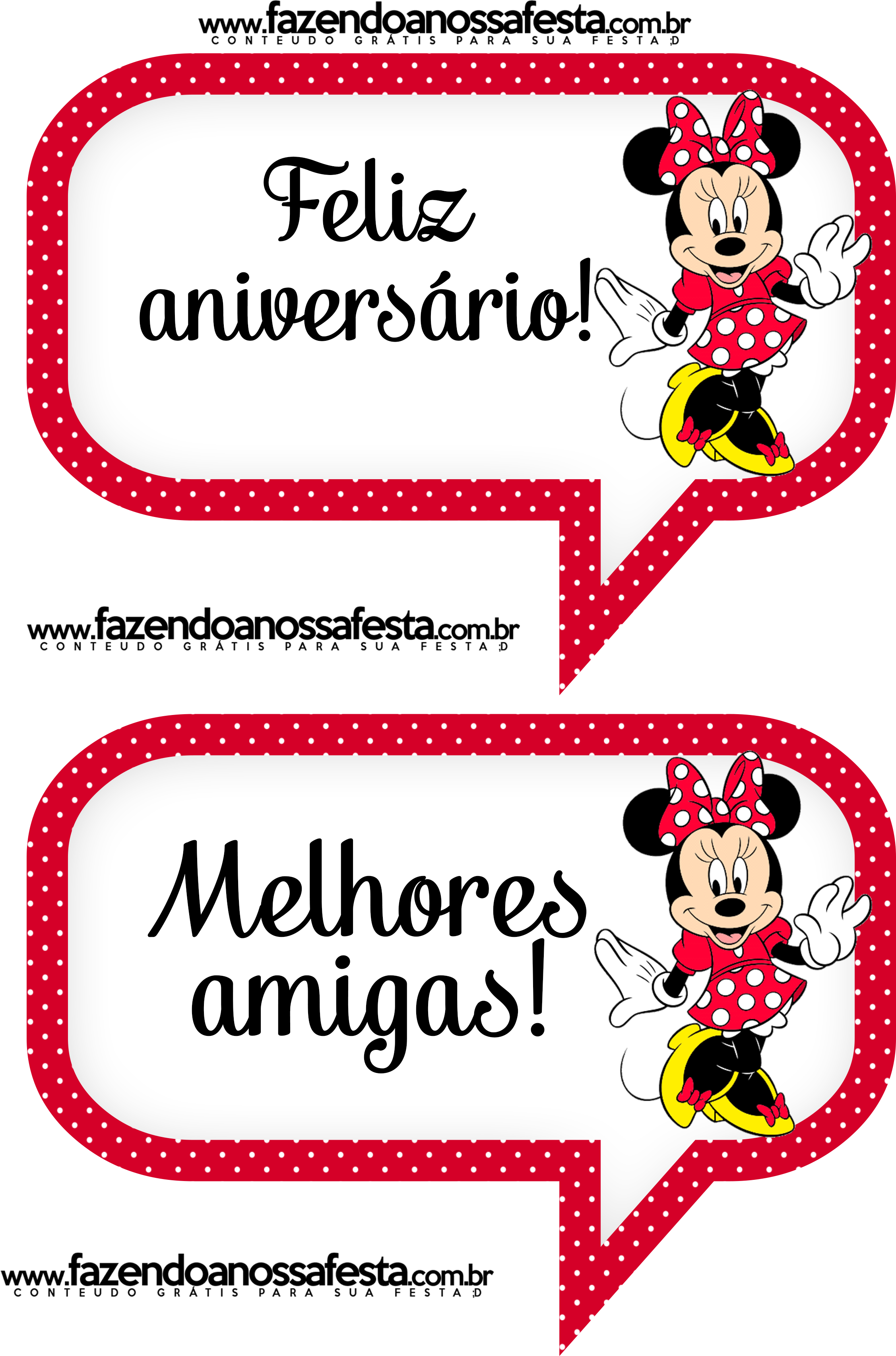 Plaquinhas Divertidas Da Minnie Vermelha - Plaquinha De Aniversário Da Minnie (2480x3508), Png Download