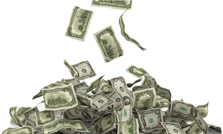 Clipart Money Powerpoint - Money Flying Png Free (750x425), Png Download