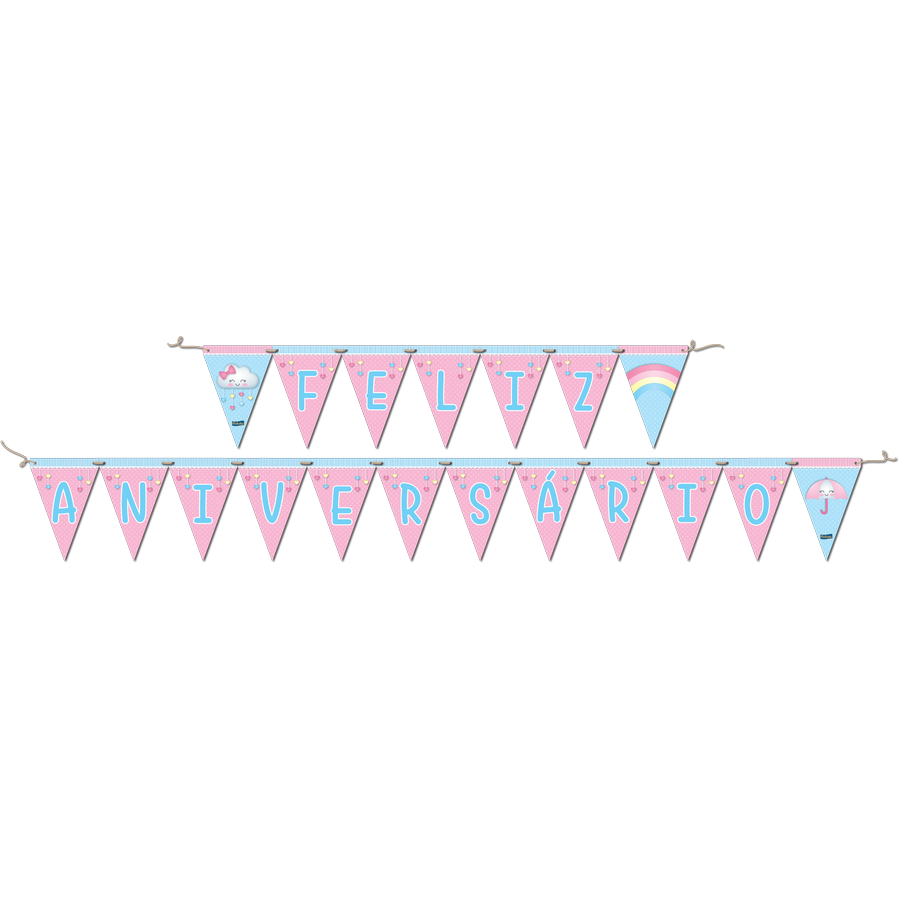 Faixa Feliz Aniversário Chuva De Amor Festcolor - Triangle (900x900), Png Download