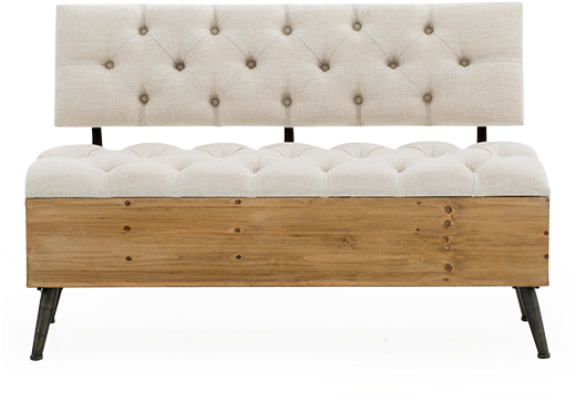 Image For Brown And Beige Storage Bench From Brault - Studio Couch (519x804), Png Download