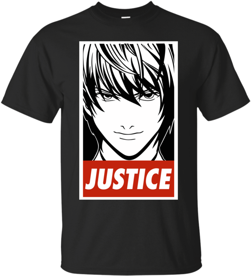 Customcat Apparel Custom Ultra Cotton T-shirt / Black - Death Note Kira Unisex Long Sleeve (900x900), Png Download