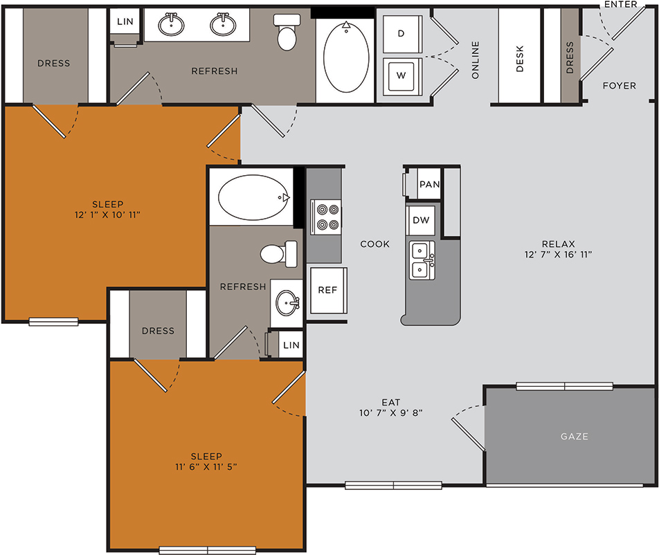B2 - Hilltop At Shavano Apartments (1000x825), Png Download
