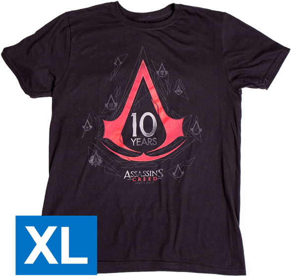 10th Anniversary Band Men's T-shirt - Assassins Creed Black Flag Villain (600x600), Png Download