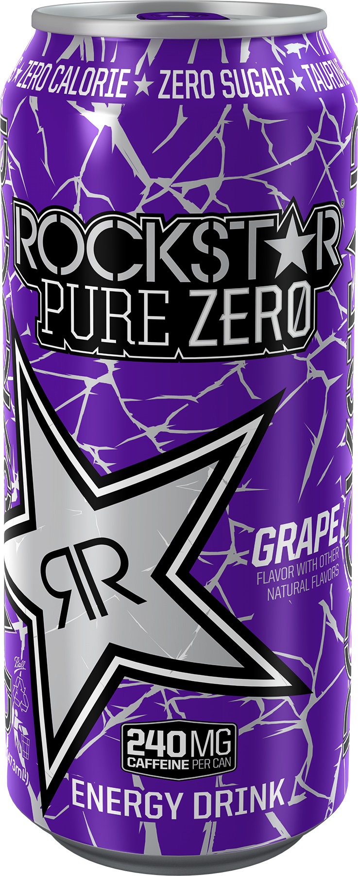 Rockstar Pure Zero Grape (737x1800), Png Download