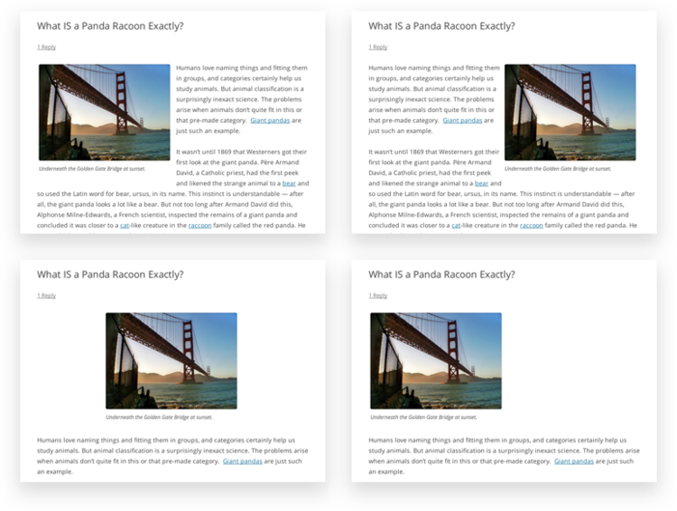 Image Alignment 4up - Wordpress Alignment Post (750x566), Png Download
