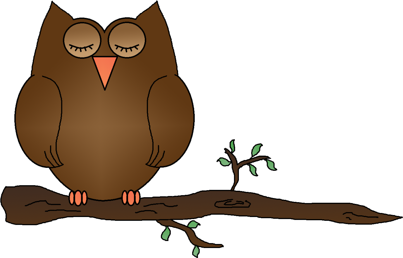 Owl - Clip Art Sleeping Owl (1398x1124), Png Download