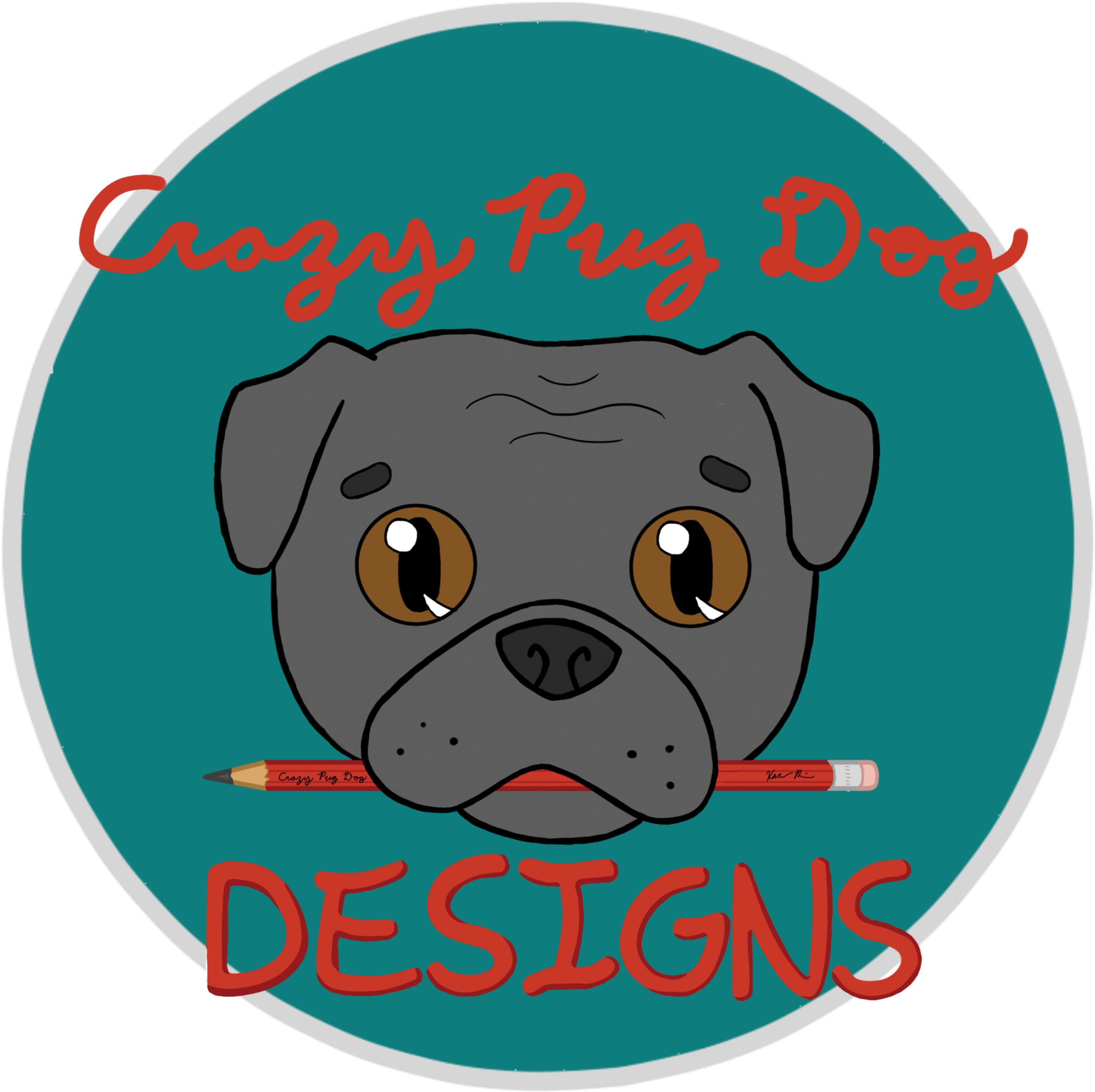Crazy Pug Dog Designs Crazy Pug Dog Designs Logo - Pug (2518x2557), Png Download