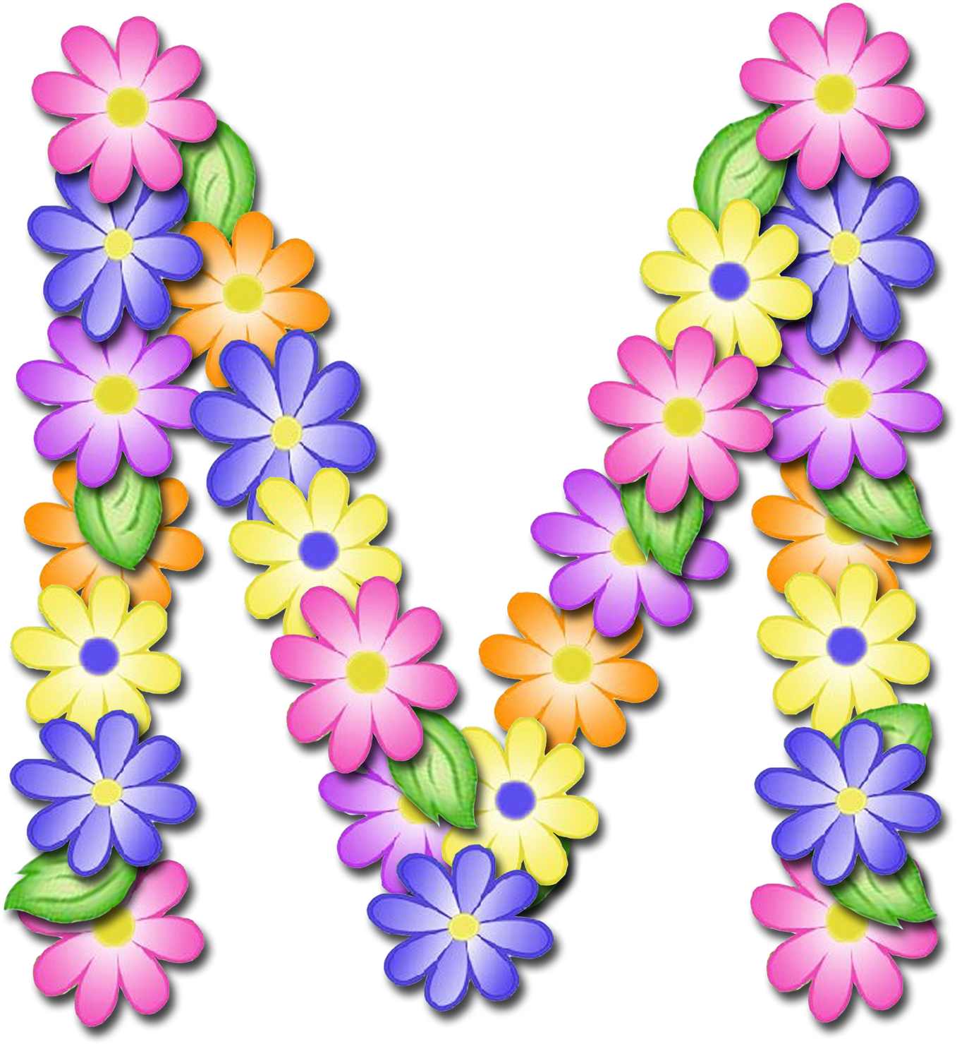 Alfabeto Primavera Png - Letras De Flores Png (1357x1479), Png Download