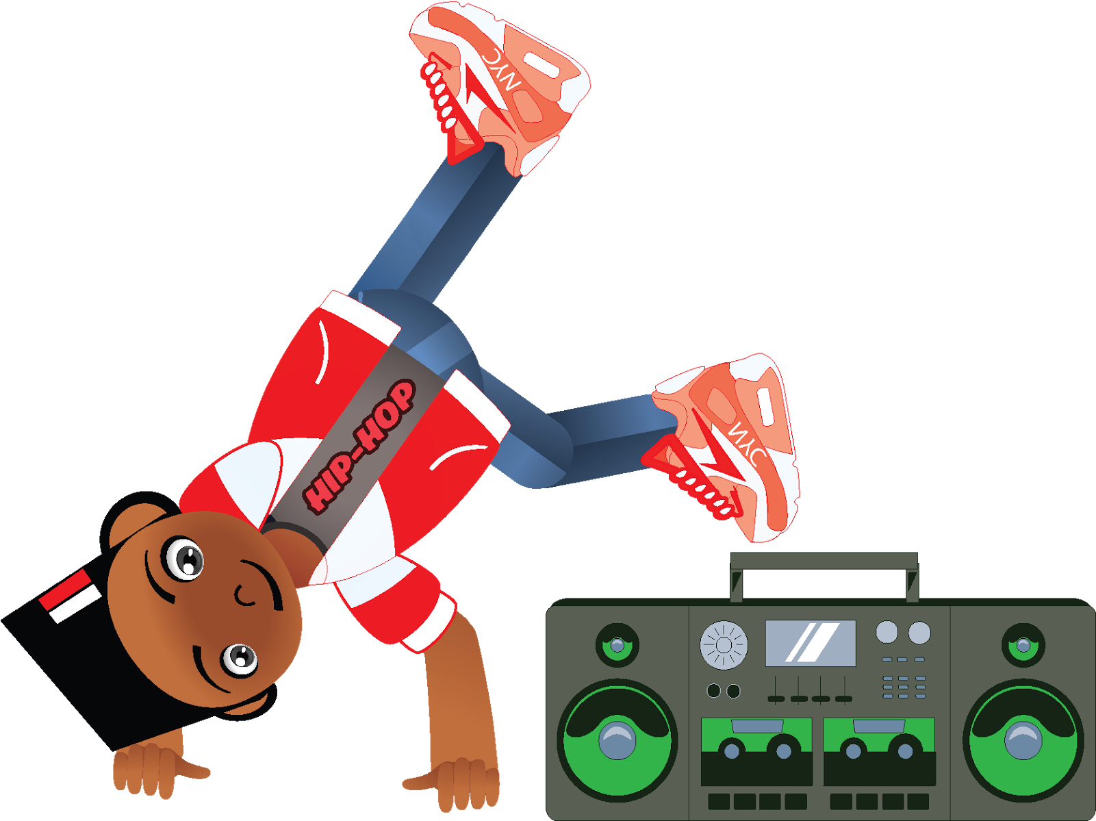 Hip Hop B Boy Cartoon Character Children's Book - B Boying Transparent Png (1600x1266), Png Download