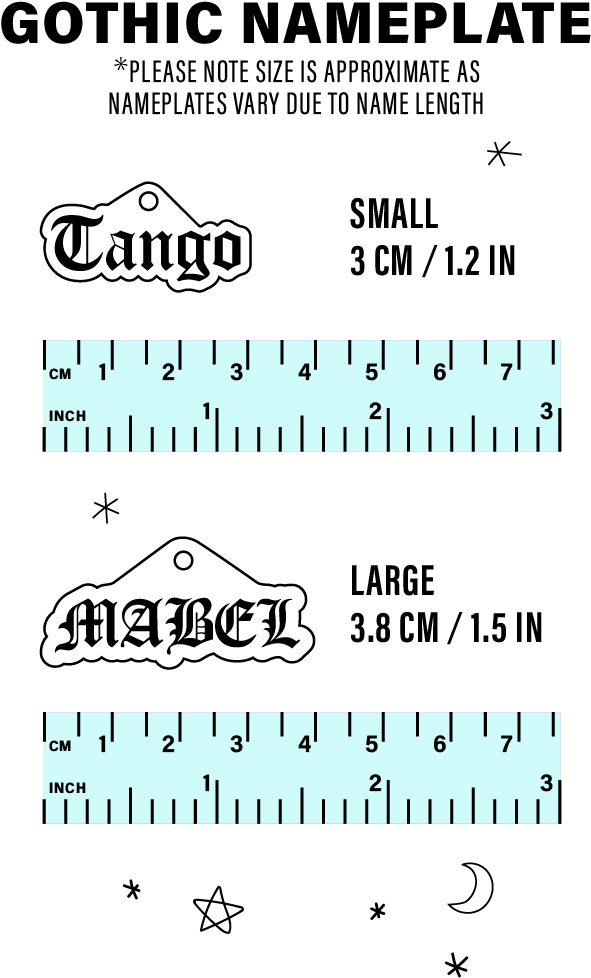 Double Sided Gothic Nameplate - Nameplate (600x1005), Png Download