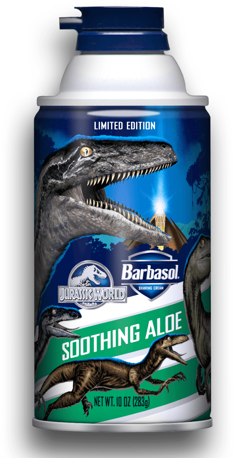 Inventive Aerosol Technologies To Connect With Consumers - Barbasol Jurassic World (800x1500), Png Download