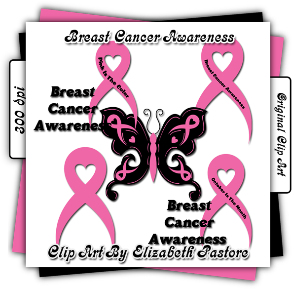 Breast Cancer Awareness Clip Art Collection Contains - Awareness Ribbon (600x600), Png Download