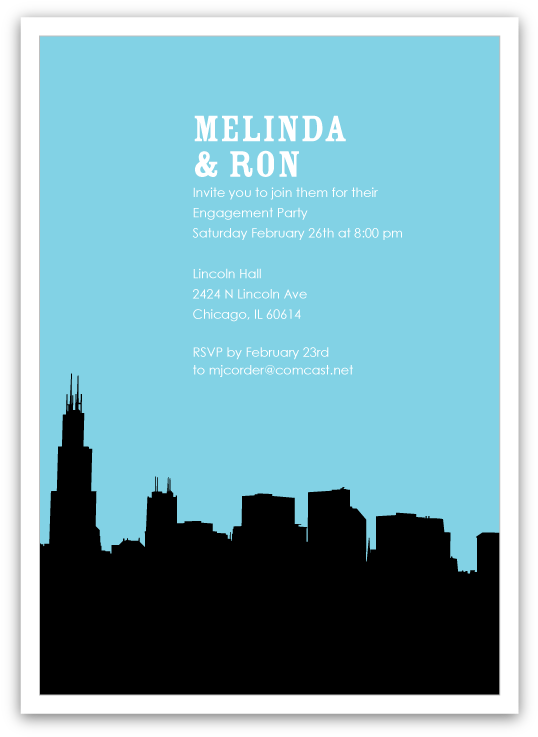 Chicago Skyline Silhouette Party Invitations Ian Amp - Chicago (748x748), Png Download