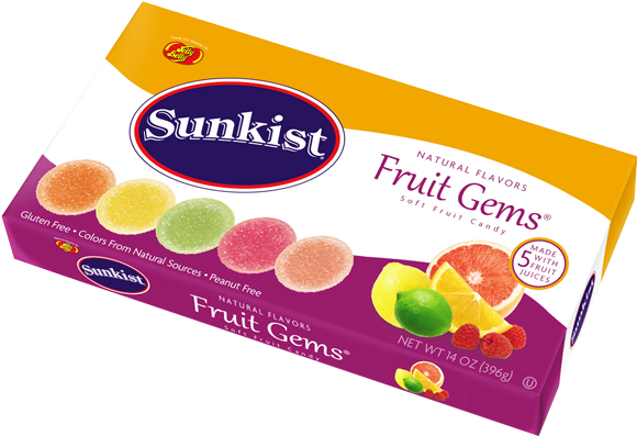 Jelly Belly Sunkist Box - Jelly Belly Sunkist Fruit Gems Box - 14 Oz (600x600), Png Download