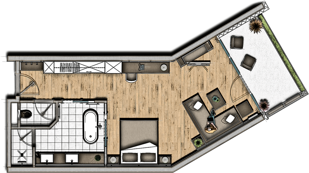 Descubra Nichos Sonhadores E Detalhes Românticos, Design - Floor Plan (1000x580), Png Download