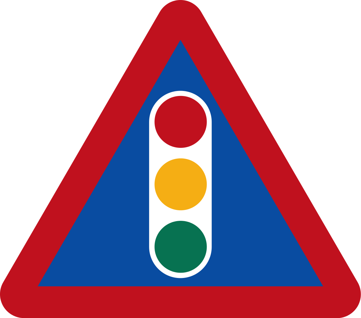 Traffic Signals Ahead Sign - Road Signs In Botswana (1160x1024), Png Download