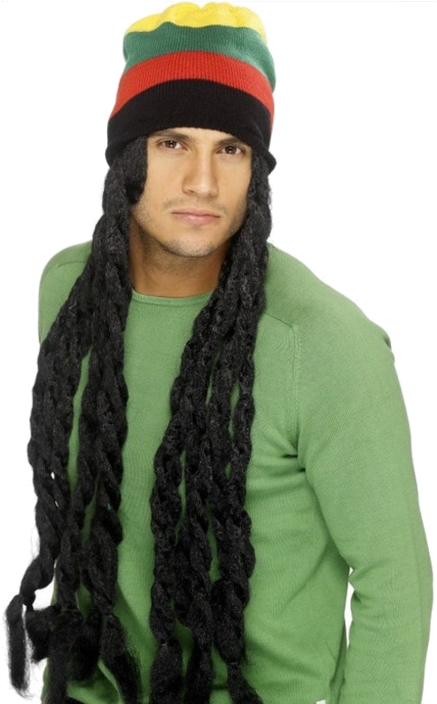 Rasta Dreads Hat Png - Smiffy's Rasta Hat - One Size Mens Black (500x793), Png Download