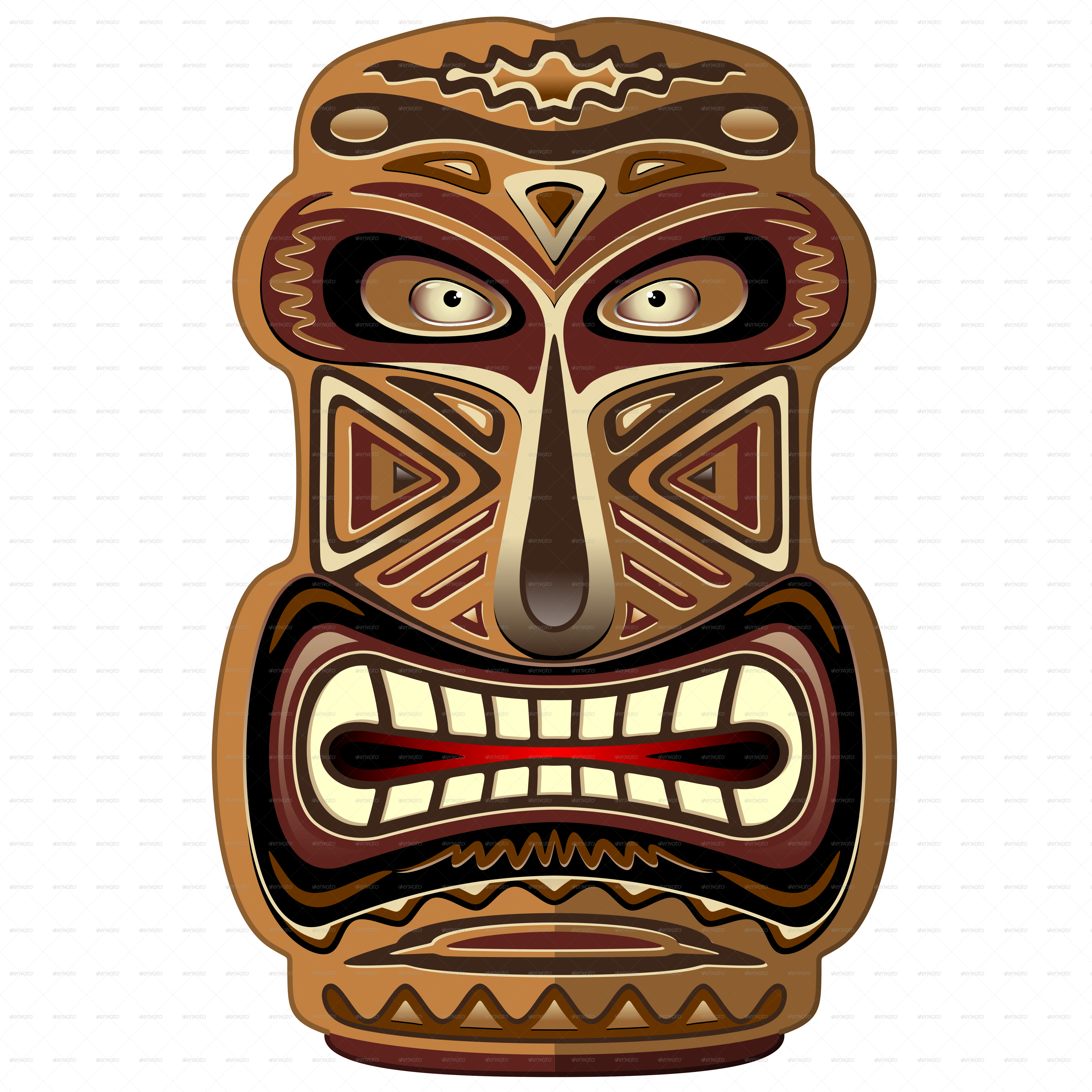 Clip Art Library Aztec Vector Totem - African Mask Transparent Background (5000x5000), Png Download
