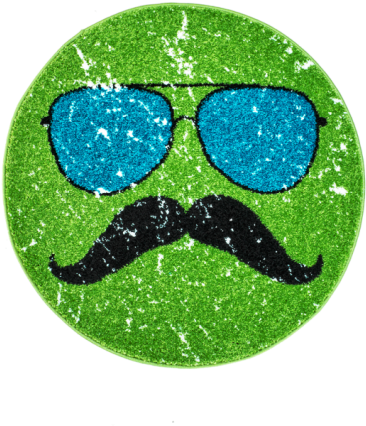 Obsession Hipster Rond Vloerkleed Ø80 Groen (568x568), Png Download