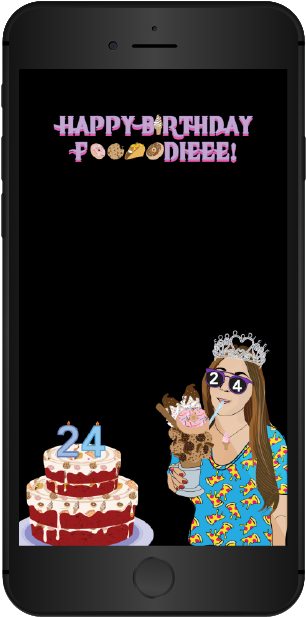 Foooodieee Birthday Filter - Smartphone (471x800), Png Download