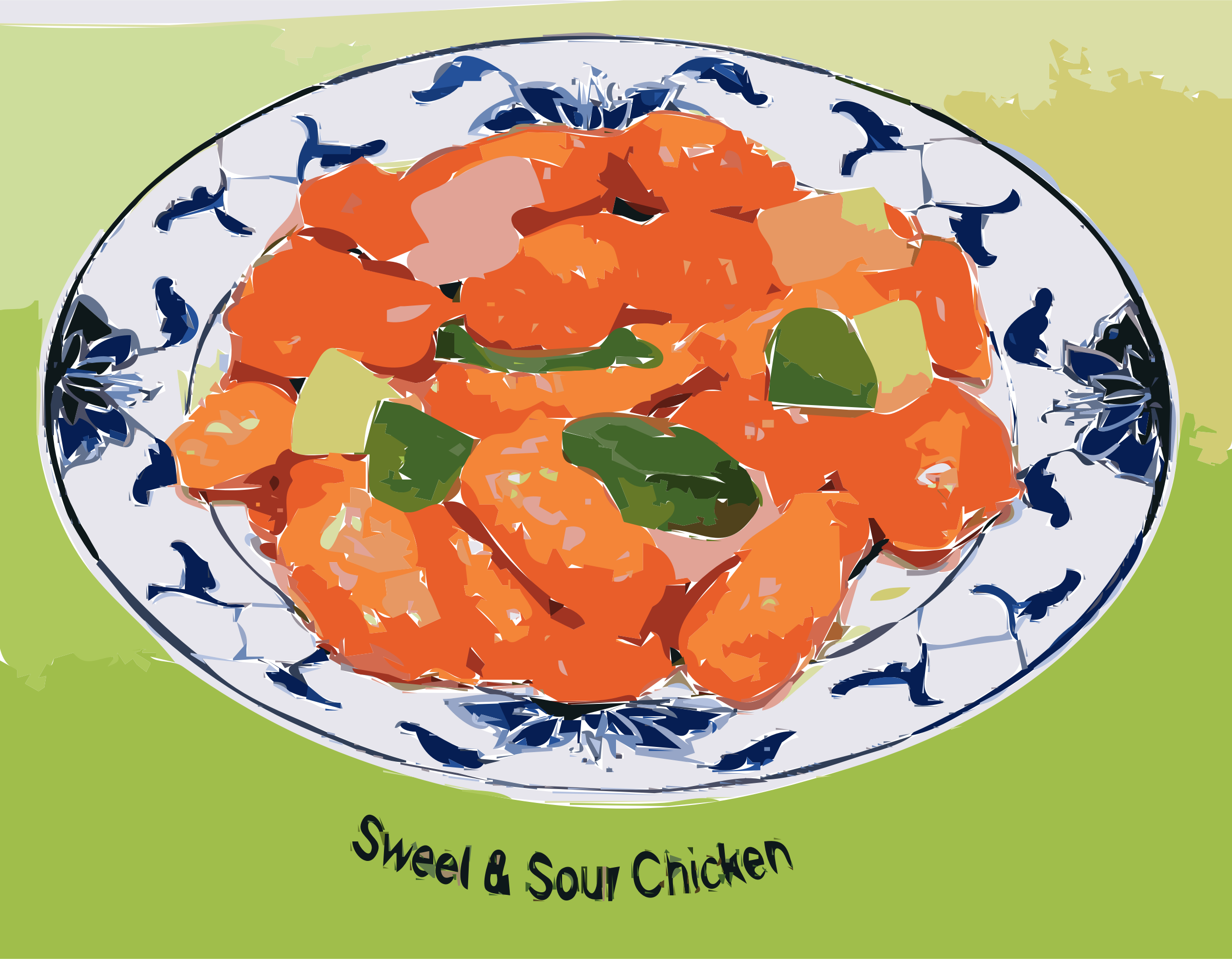 Apples Transparent Tranparent - Sweet And Sour Chicken Drawing (2400x1868), Png Download