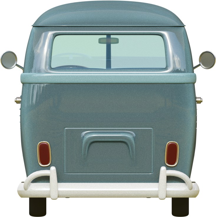 Volkswagen Van Cartoon Back (802x810), Png Download