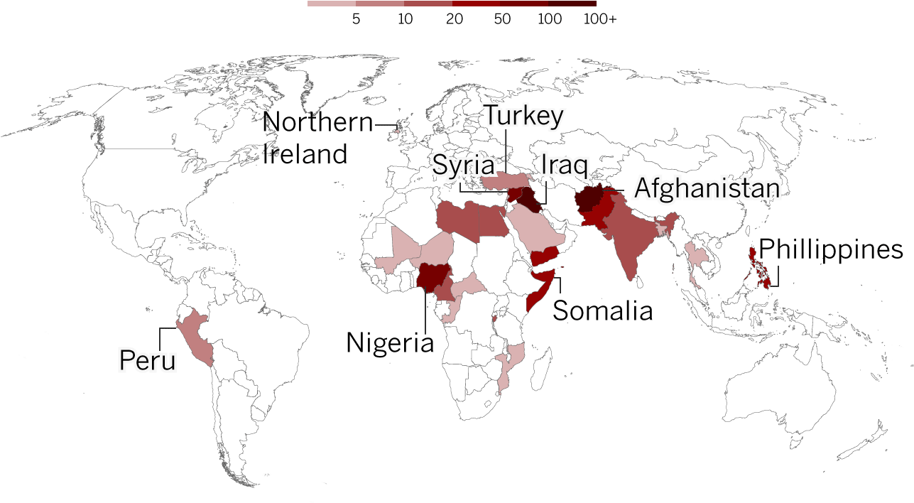 Days Of Attacks Terror S Daily Reality Los Angeles - Map (1300x720), Png Download