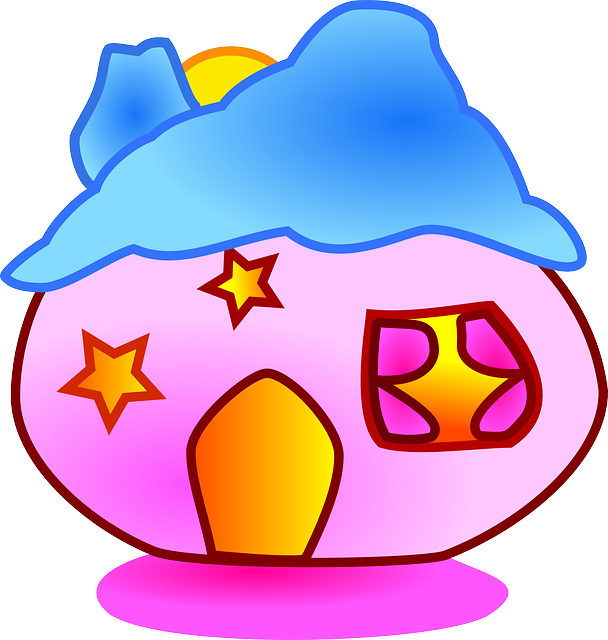 Fairy Tale Clipart Animated - Round House Cartoon (608x640), Png Download