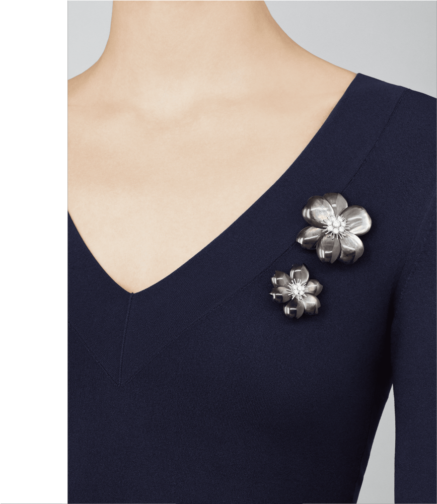 Rose De Noël Clip, Medium Model, - Van Cleef & Arpels (1000x1000), Png Download
