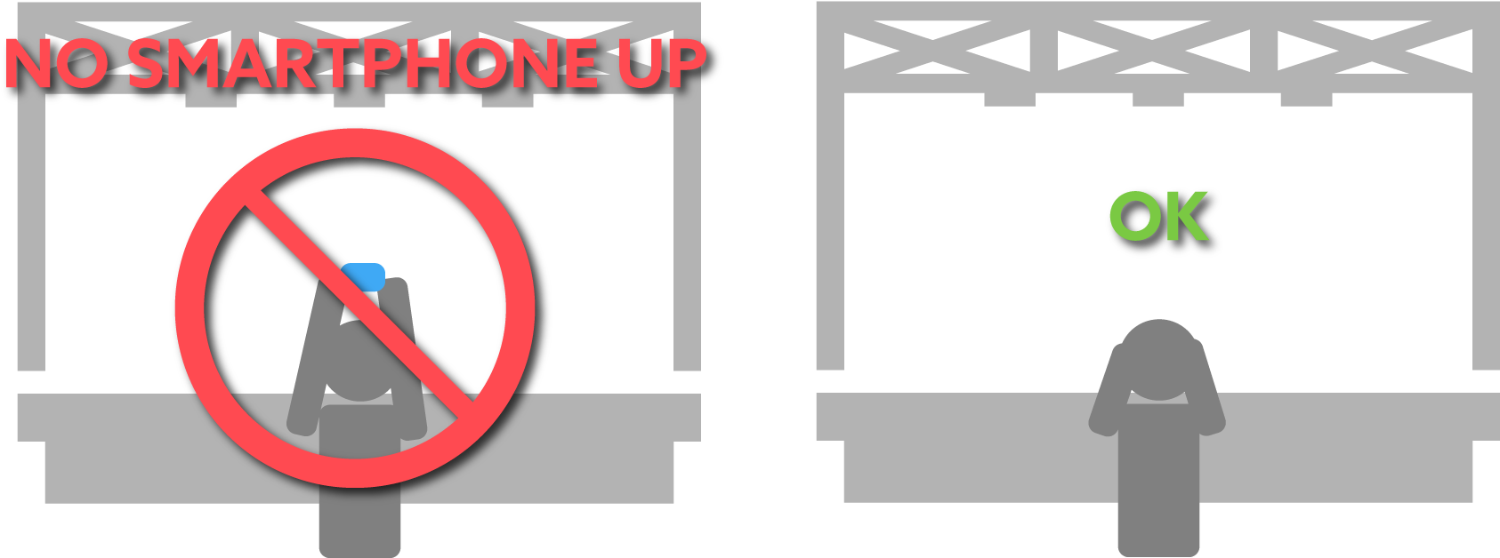 スマホを顔より上げて撮影する行為 - Sign (1692x627), Png Download