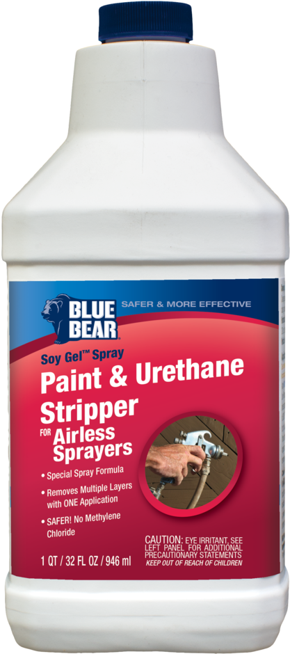Paint & Urethane Stripper For Airless Sprayers Franmar - Blue Bear 500mr Mastic Remover For Concrete Quart (459x1024), Png Download