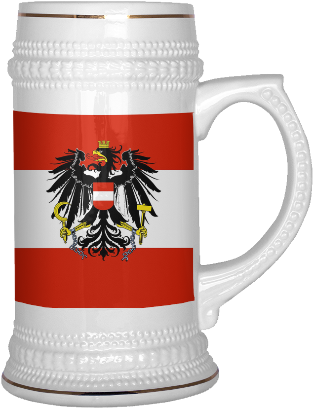 Austrian Coat Of Arms 22oz Beer Stein - Austrian Flag Shower Curtain (1024x1024), Png Download