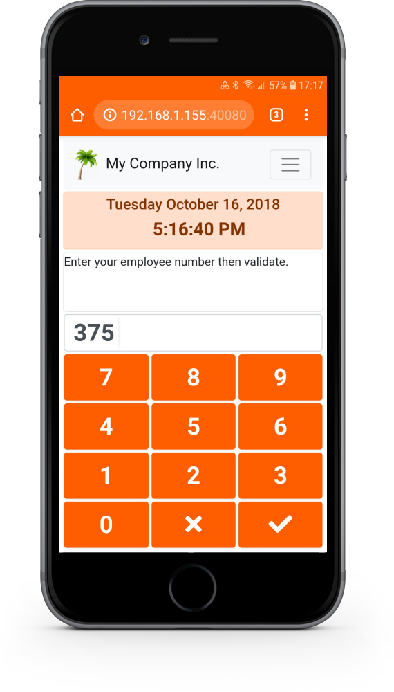 Timeclock On Smartphone - Smartphone (570x1000), Png Download