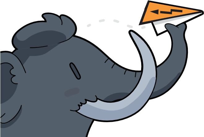 Mastodon Software's Illustration Of An Elephant Throwing - Airplane (1000x600), Png Download