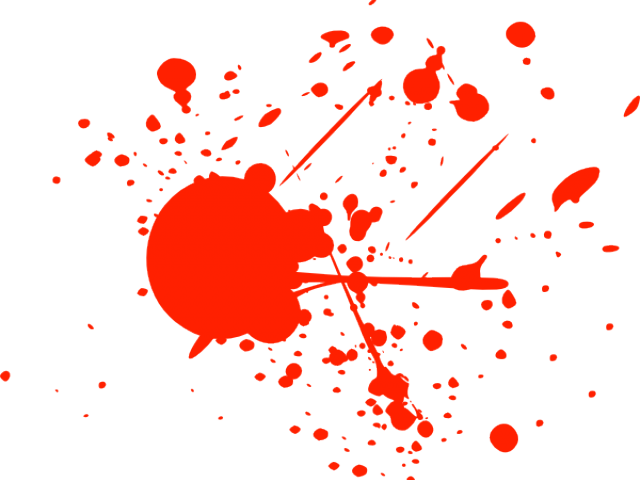Blood Splatter Clipart - Cartoon Blood Splatter Transparent (640x480), Png Download